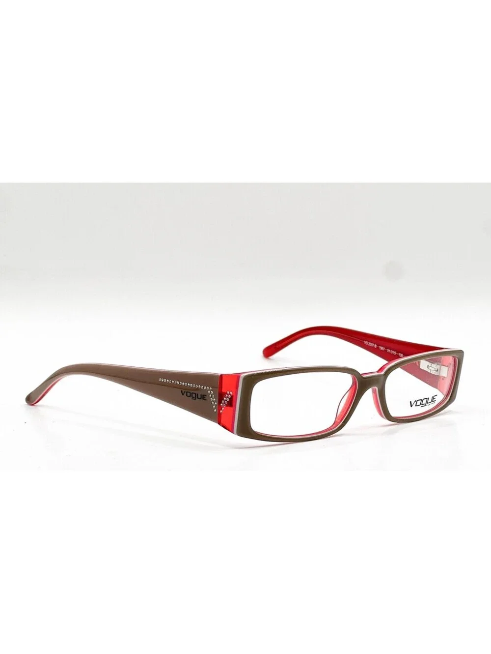 Vogue VO 2557-B 1987 Brown Transparent Red Authentic Eyeglass Frames 51-15